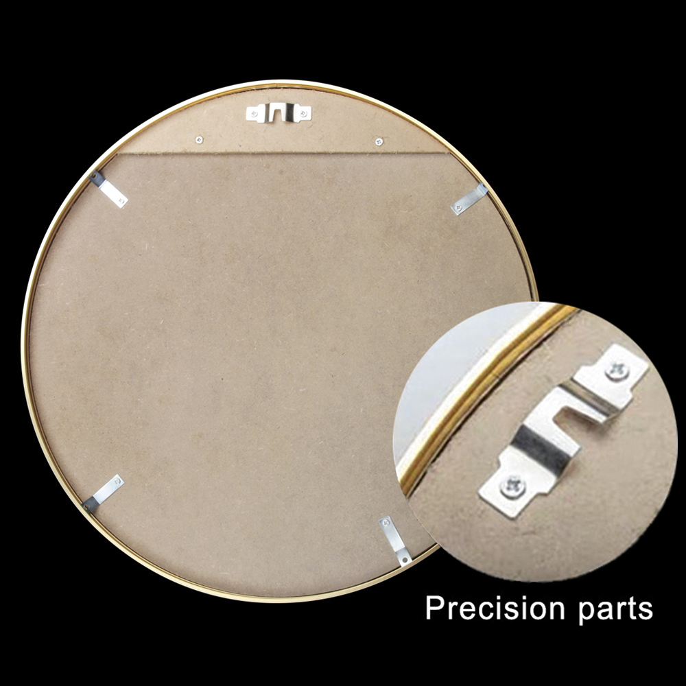 28" Round Wall-mounted Mirror, for Bathroom, Bedroom, Entrance, Powder Room - Gold