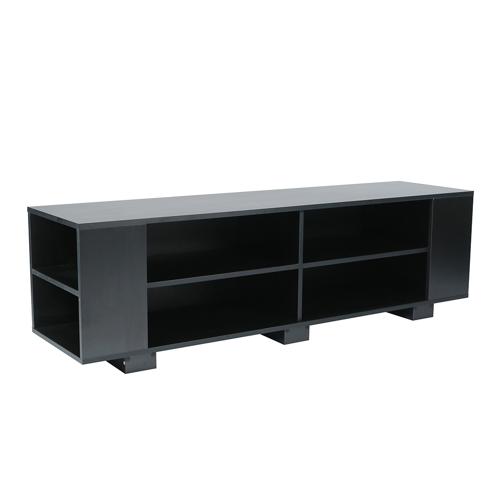 59" TV Stand with Storage Shelves, Suitable for Placing TVs up to 65", for Living Room, Entertainment Center - Black