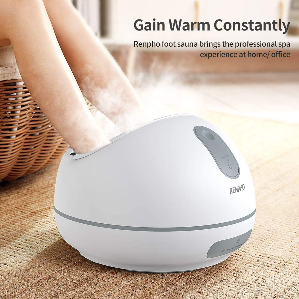 RENPHO Steam Foot Spa Massager, Fast Heating, Improve Blood Circulation, Relieve Pain and Pressure - White