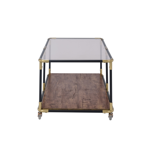ACME Heleris 34" Console Table with Storage Shelf, for Entrance, Hallway, Dining Room, Kitchen - Brown