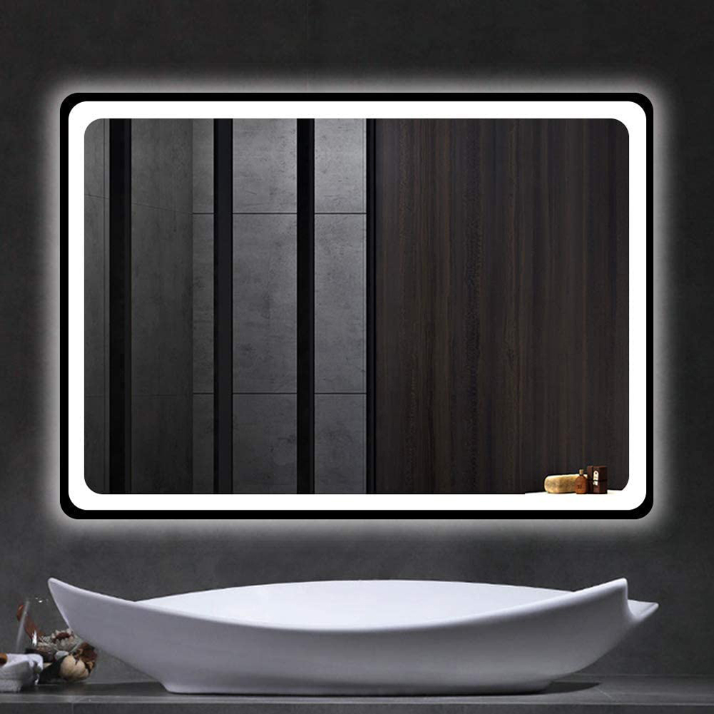 32" Rectangle Wall-mounted LED Mirror, for Bathroom, Bedroom, Entrance, Powder Room
