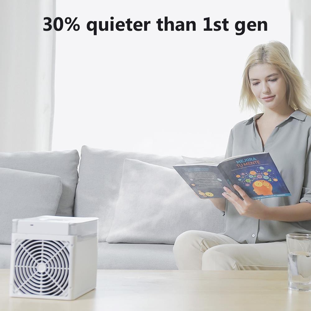 NexFan Portable Handheld Multifunctional Fast Cooling Air Conditioning Fan Purifying Air Eliminate Odor Three Modes USB Charging UV Version For Office Home - White