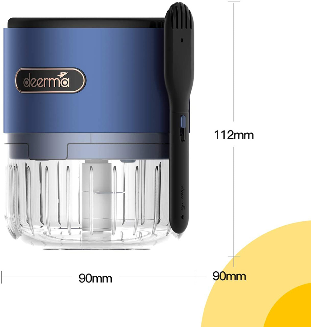 Deerma Mini Electric Food Chopper 150ML Capacity 1500 mAh Battery USB Charging - Navy Blue