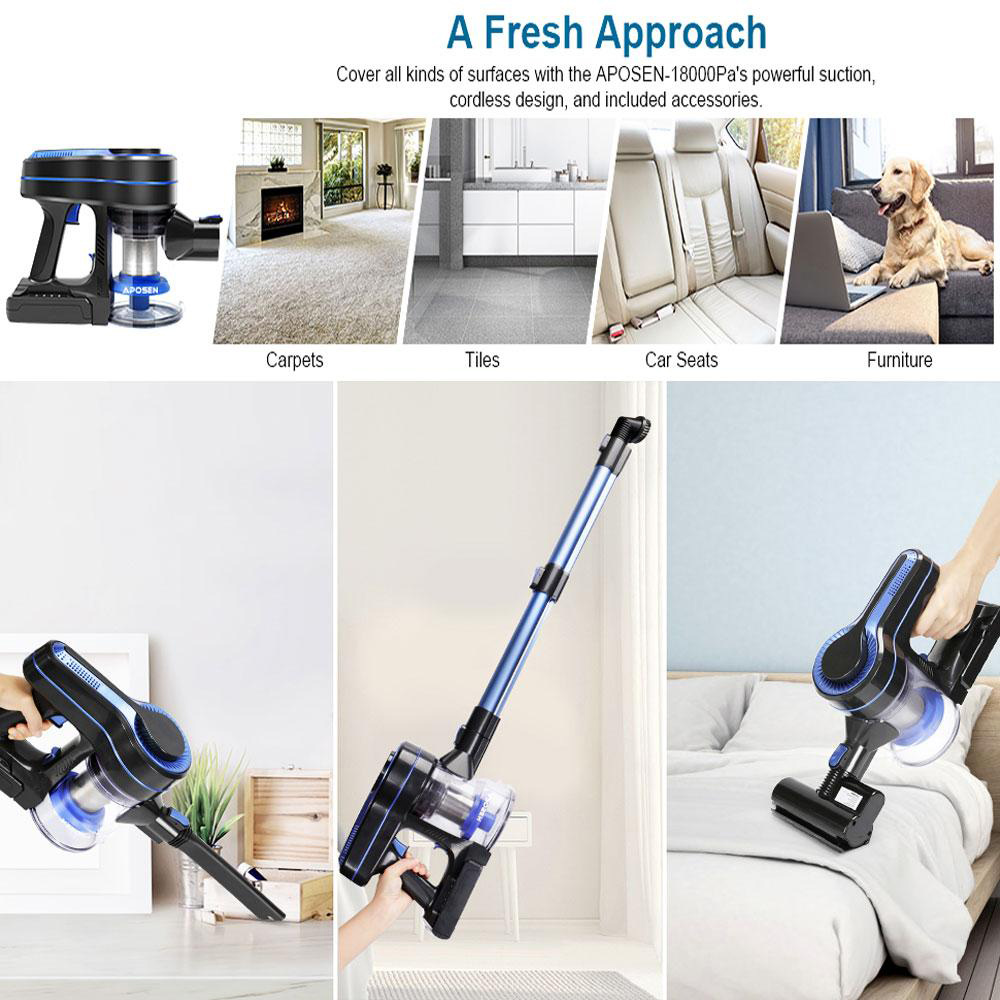 New APOSEN H251 Cordless Vacuum Cleaner 250W Brushless Motor 24000pa ...