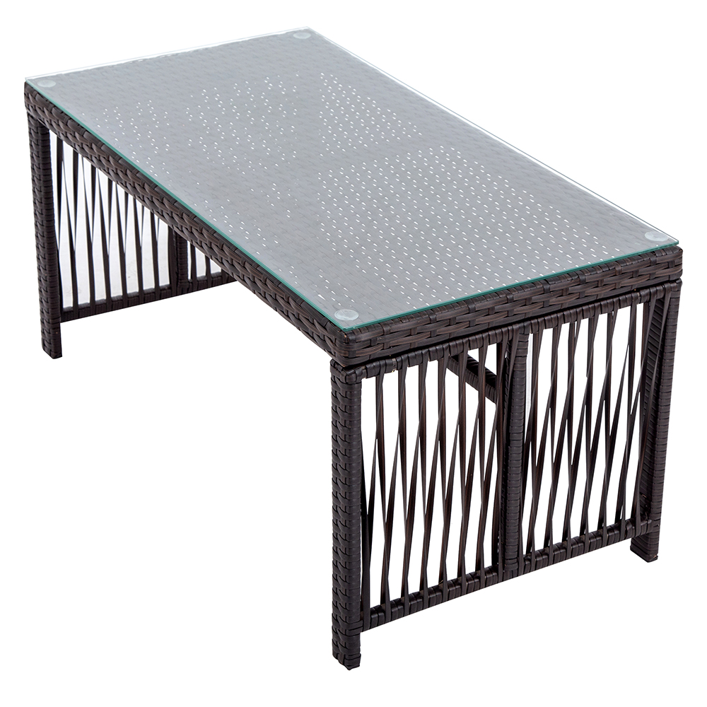 TOPMAX 8 Pieces Outdoor Rattan Furniture Set Brown