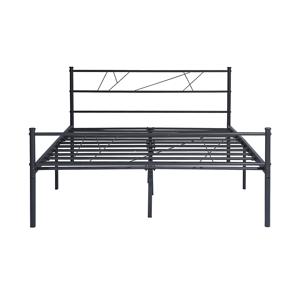 LT Full-Size Platform Bed Frame with Headboard and Metal Slats Support, No Box Spring Needed, for Adults and Children (Only Frame) - Black