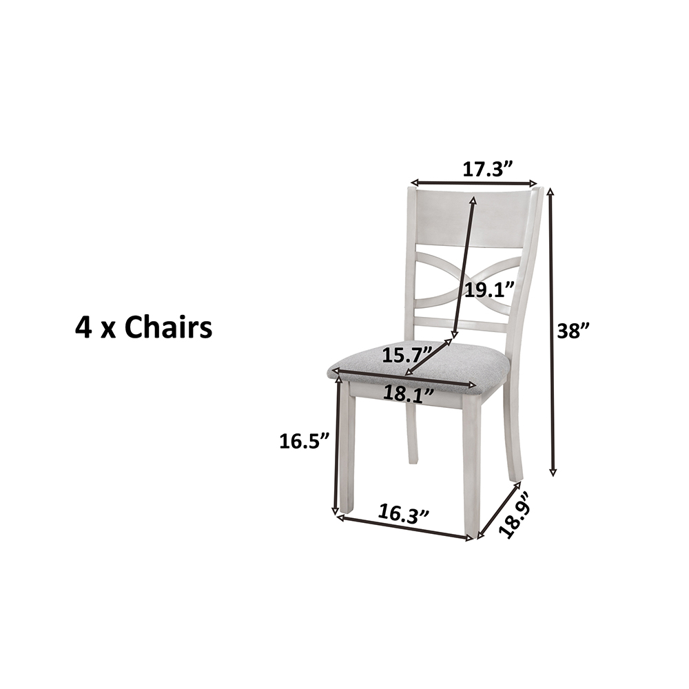 TOPMAX Upholstered Farmhouse Dining Chair Set of 4, with Wooden Frame, for Restaurant, Cafe, Tavern, Office, Living Room - Gray