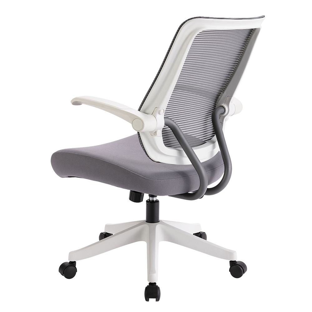 Home Office Mesh Adjustable Chair with Ergonomic Backrest and Casters - White