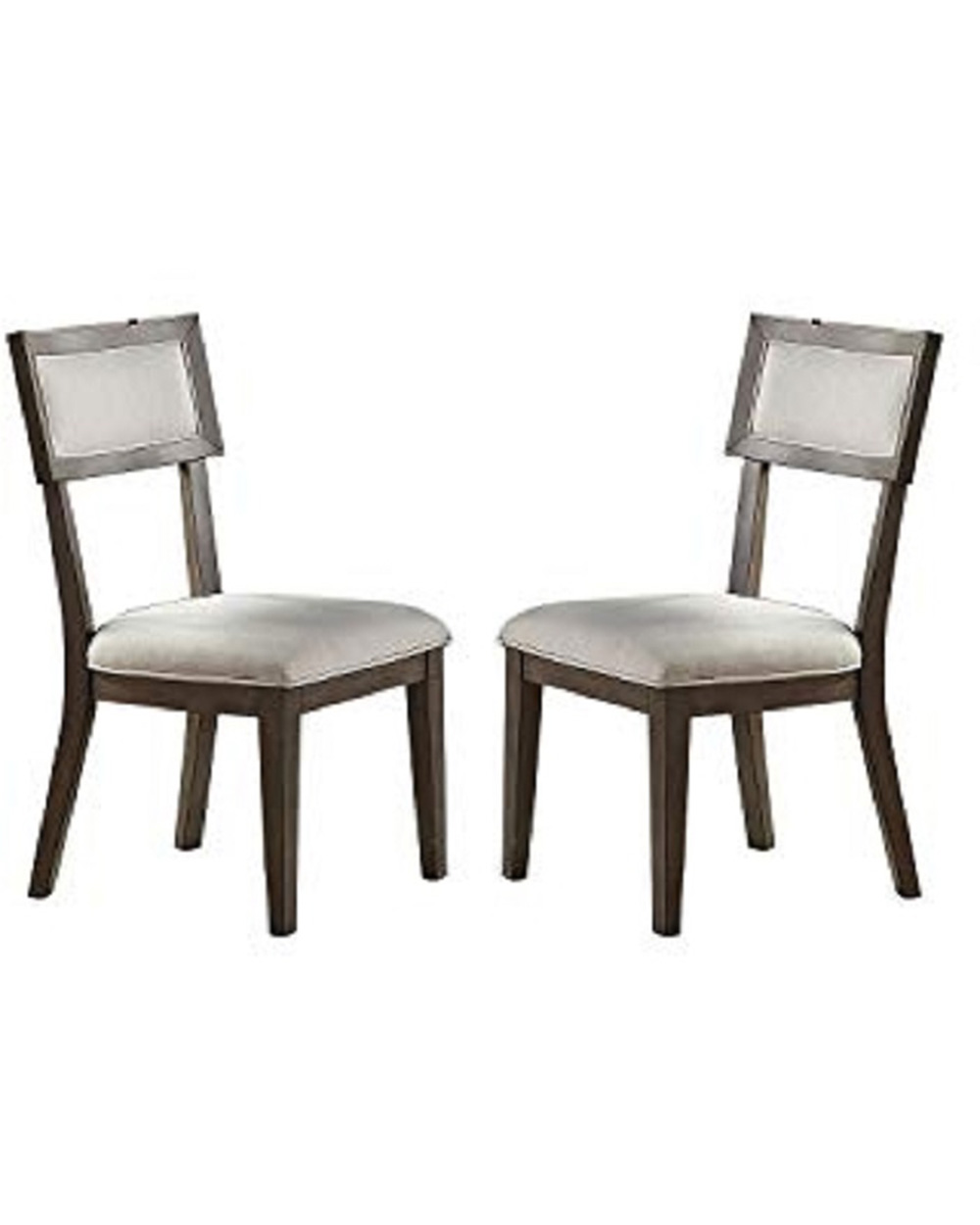 Upholstered Dining Chair Set of 2, with Backrest, and Wood Legs, for Restaurant, Cafe, Tavern, Office, Living Room - Gray
