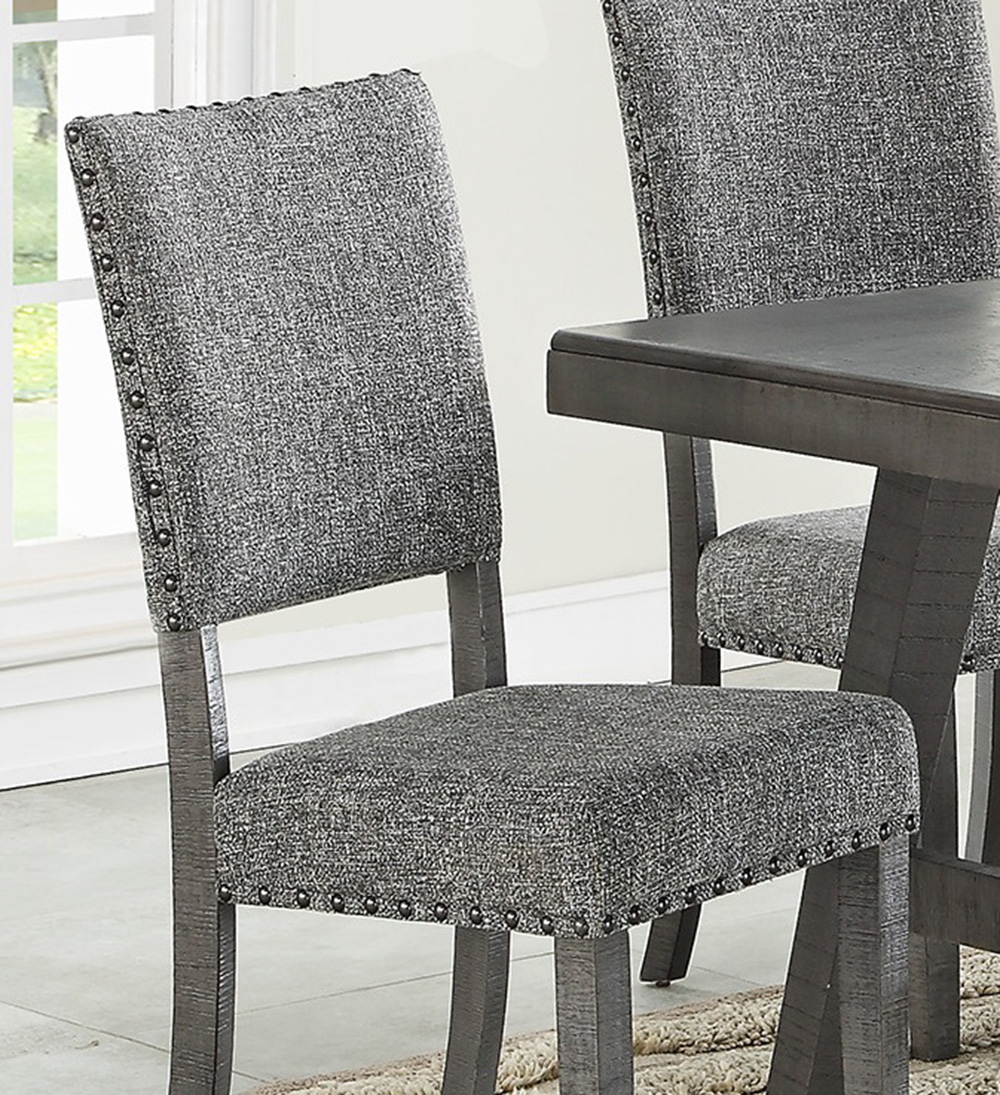 Fabric Upholstered Dining Chair Set of 2, with High Backrest, and Wood Legs, for Restaurant, Cafe, Tavern, Office, Living Room - Gray