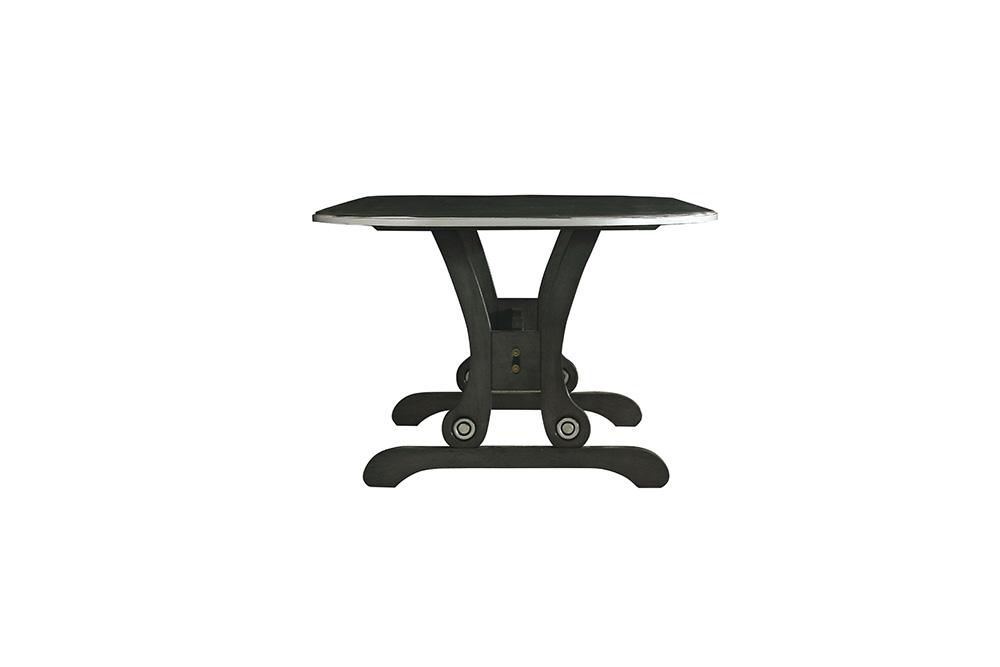 ACME Beatrice 86" Dining Table with Wooden Tabletop and Wooden Base, for Restaurant, Cafe, Tavern, Living Room - Charcoal