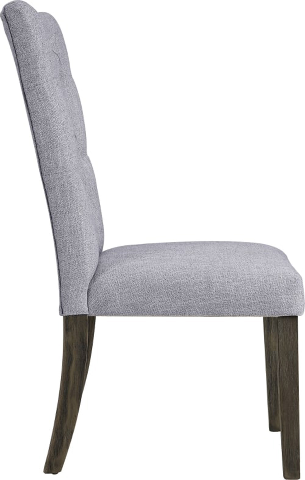 ACME Merel Fabric Upholstered Dining Chair Set of 2, with Button Tufted Backrest, and Wood Legs, for Restaurant, Cafe, Tavern, Office, Living Room - Gray