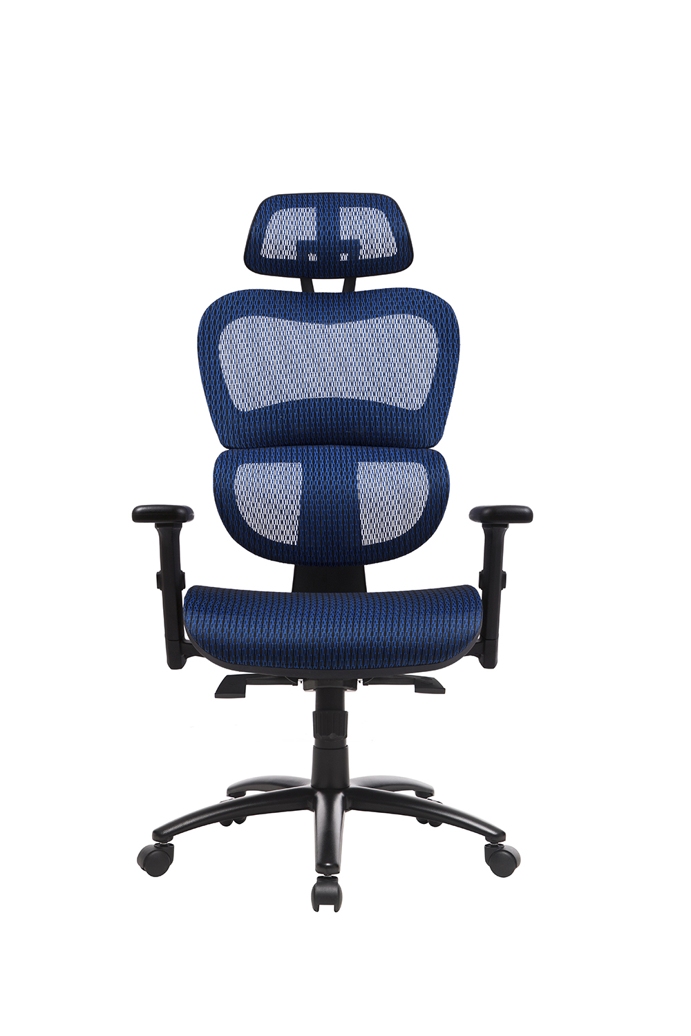 Home Office Rotatable Gaming Chair Height Adjustable with Ergonomic High Backrest, Elastic Mesh, and Lumbar Support - Blue