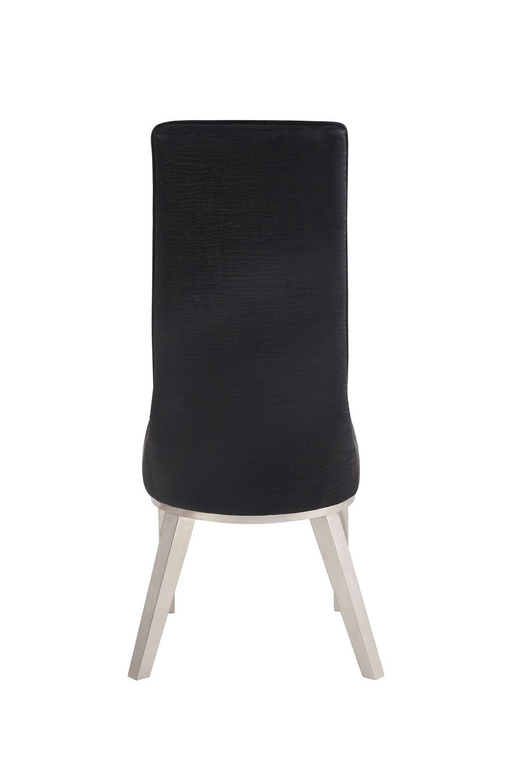 ACME Gianna PU Upholstered Dining Chair Set of 2, with High Backrest, and Metal Legs, for Restaurant, Cafe, Tavern, Office, Living Room - Black