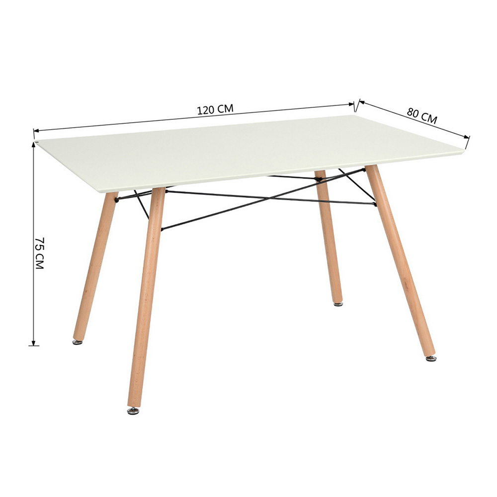 47.2" MDF Dining Table with Adjustable Feet, for Restaurant, Cafe, Tavern, Living Room - White