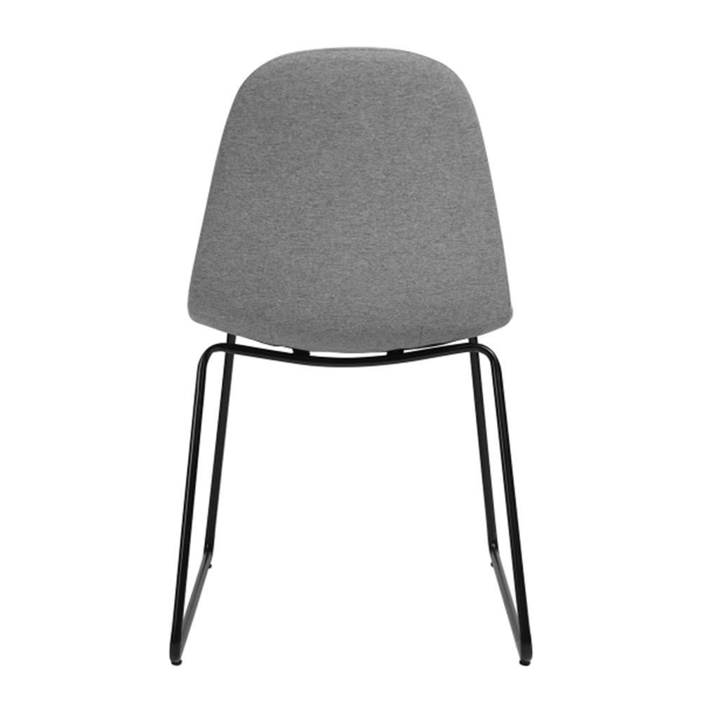 Fabric Upholstered Dining Chair Set of 4, with Curved Backrest Gray