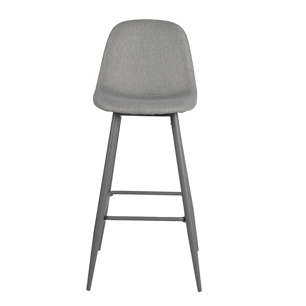 Polyester Upholstered Dining Chair Set of 2, with Low Curved Backrest, and Plastic Frame, for Restaurant, Cafe, Tavern, Office, Living Room - Gray