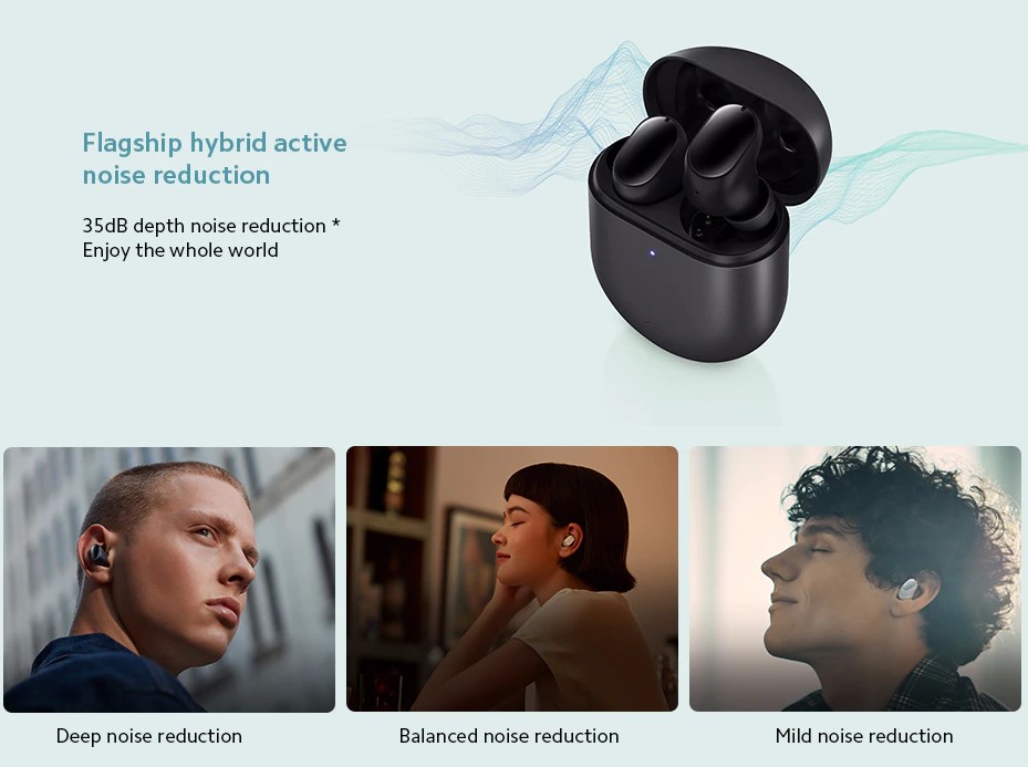 Xiaomi Redmi AirDots 3 Pro AI Adaptive Noise Cancellation Bluetooth5.2 TWS Earbuds Wireless Charging - Black