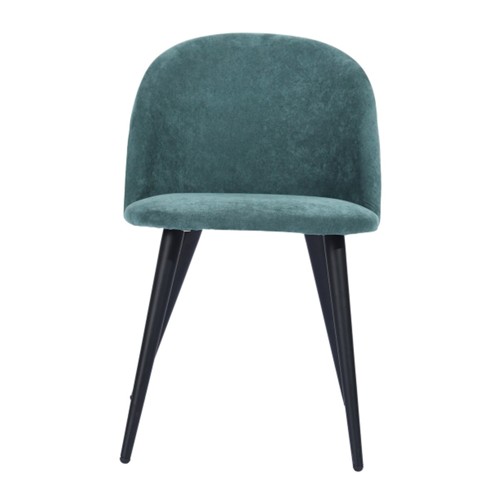 Velvet Upholstered Dining Chair Set of 2, with Curved Backrest, and Metal Legs, for Restaurant, Cafe, Tavern, Office, Living Room - Green