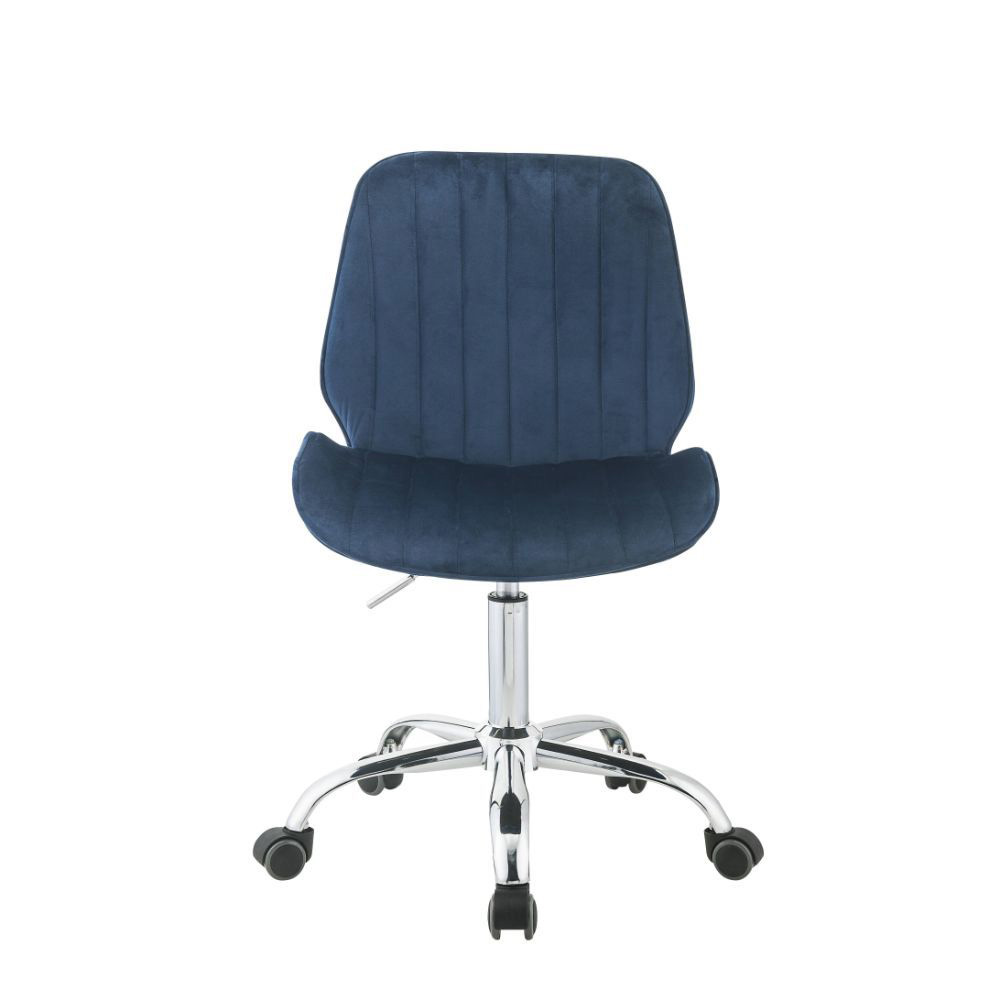 ACME Muata Modern Leisure Velvet Swivel Chair Height Adjustable With Curved Backrest And Casters For Living Room, Bedroom, Dining Room, Office - Blue 9 ACME Muata Modern Leisure Velvet Swivel Chair Height Adjustable with Curved Backrest and Casters for Living Room, Bedroom, Dining Room, Office - Blue