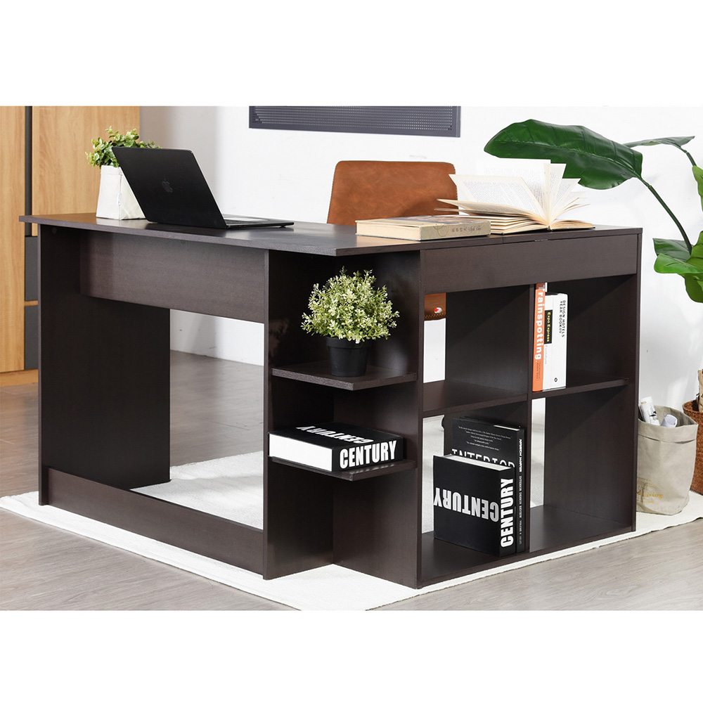 Corner Computer Desk L-Shaped, Desk with 4 Shelves 47.2 inch, Home Study Desk, Office Writing Workstation, Gaming Table for Bedroom