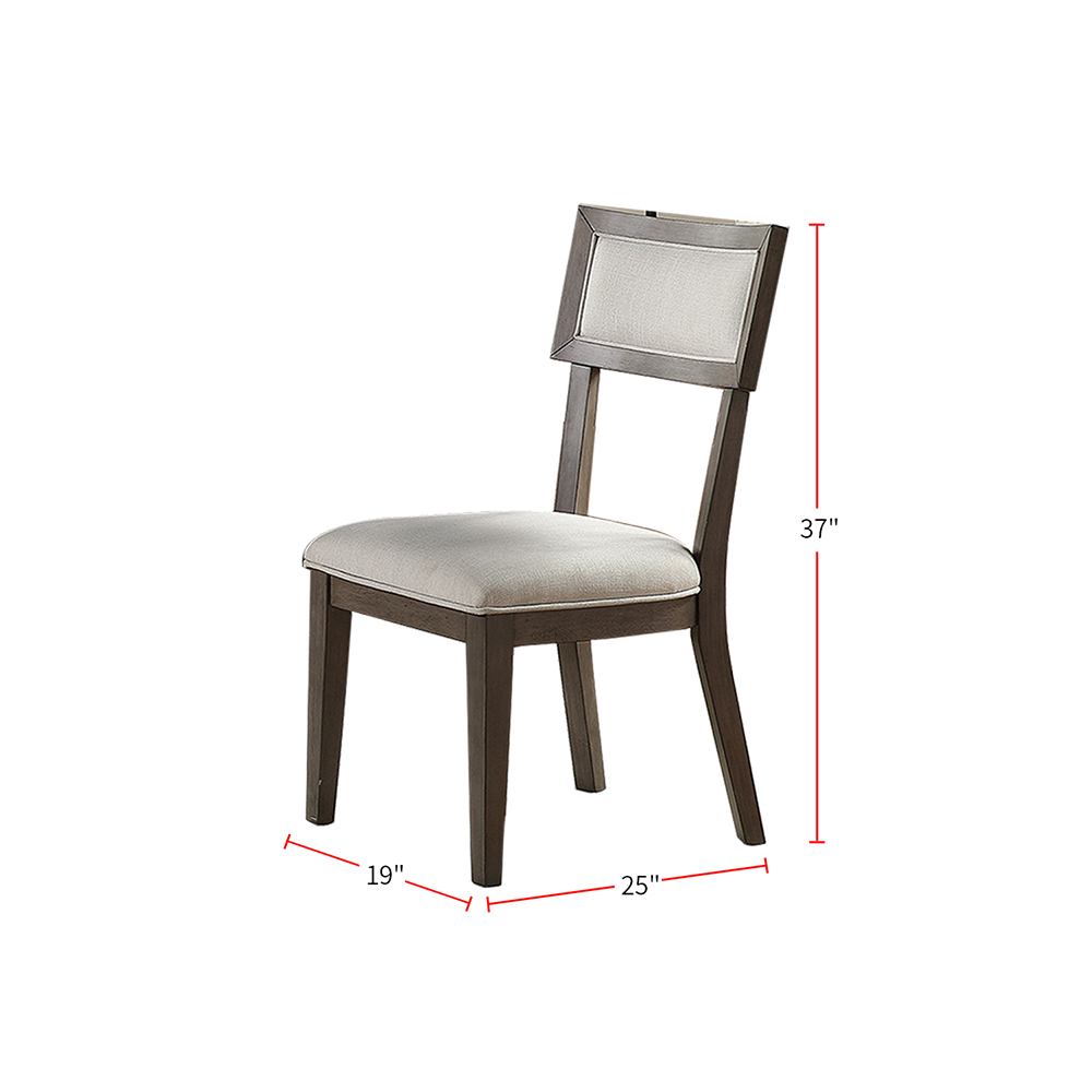 Fabric Upholstered Dining Chair Set of 2, with Backrest, and Wooden Frame, for Restaurant, Cafe, Tavern, Office, Living Room - White