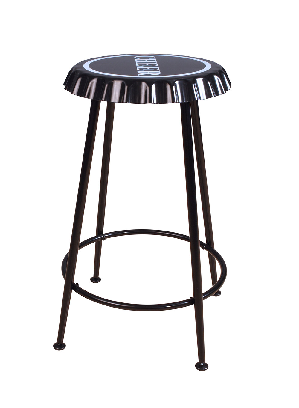 ACME Mant Counter Height Stool Set of 2, with Metal Frame, for Restaurant, Cafe, Tavern, Office, Living Room - Black