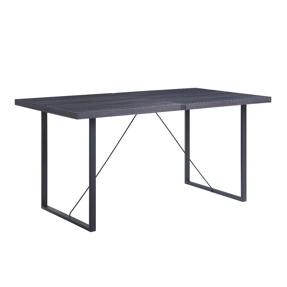 ACME Nakula 65" Rectangle Dining Table with Wooden Tabletop and Metal Legs, for Restaurant, Cafe, Tavern, Living Room - Gray