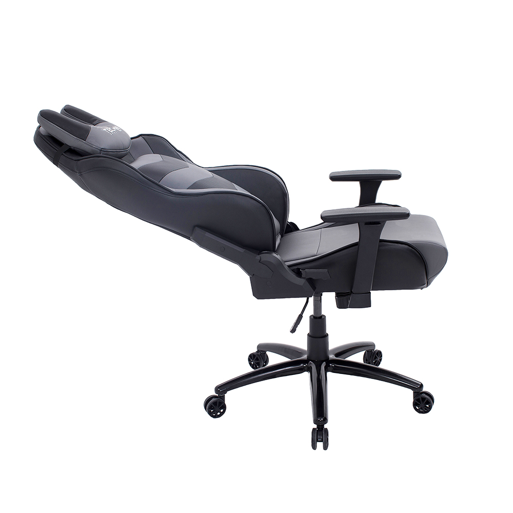 Techni TS-61 Home Office Adjustable Rotatable Gaming Chair with Ergonomic High Backrest and Casters - Black + Gray