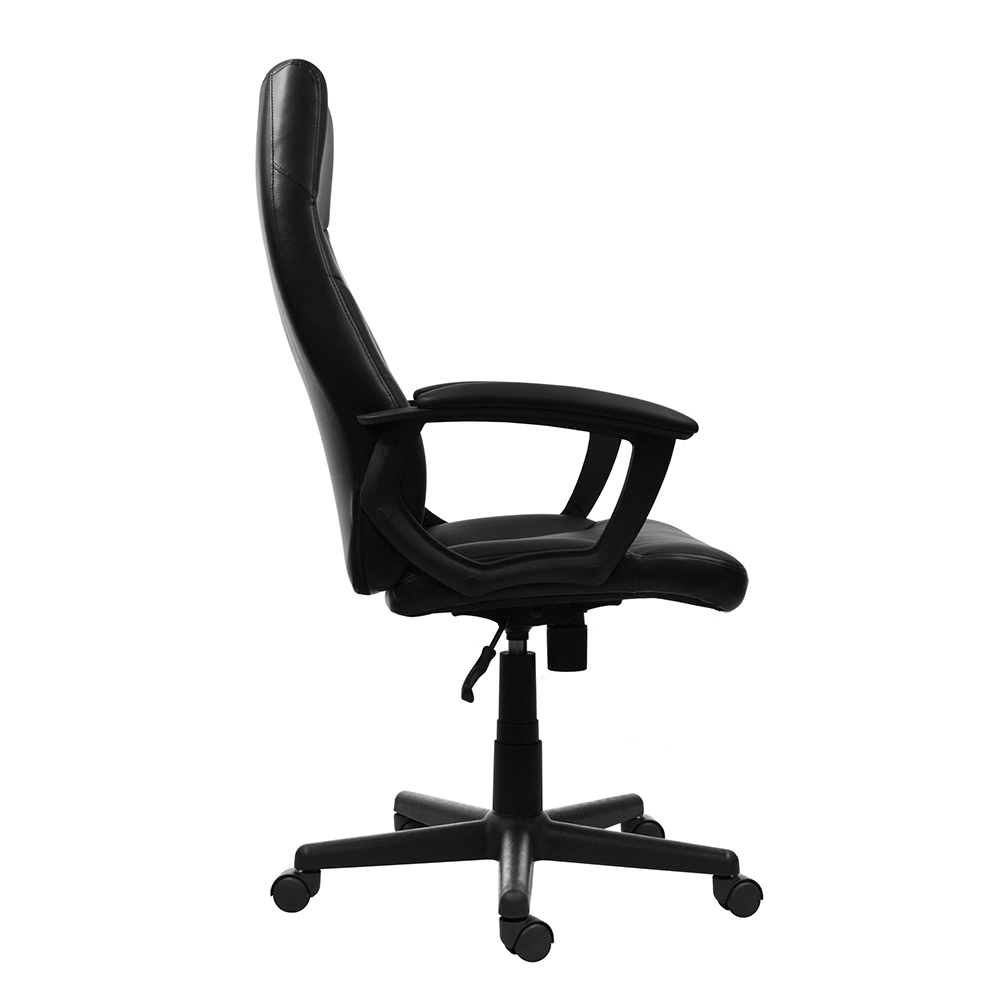 Techni Home Office Adjustable Rotatable Chair with Ergonomic Medium Backrest and Padded Armrest - Black