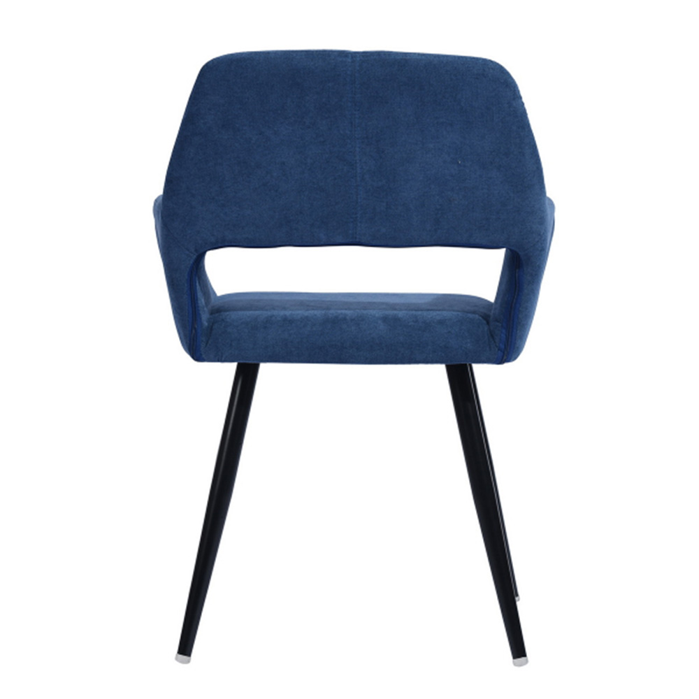 Fabric Upholstered Dining Chair, with Curved Backrest Blue