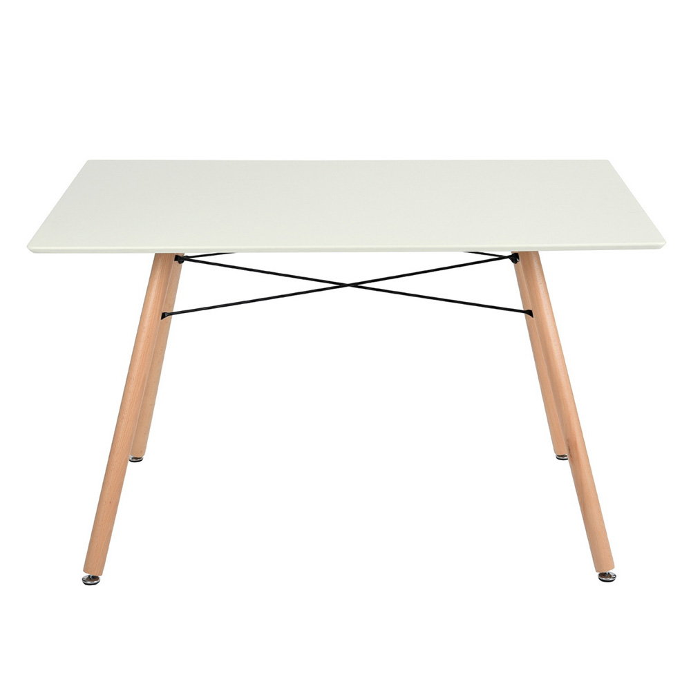 47.2" MDF Dining Table with Adjustable Feet, for Restaurant, Cafe, Tavern, Living Room - White