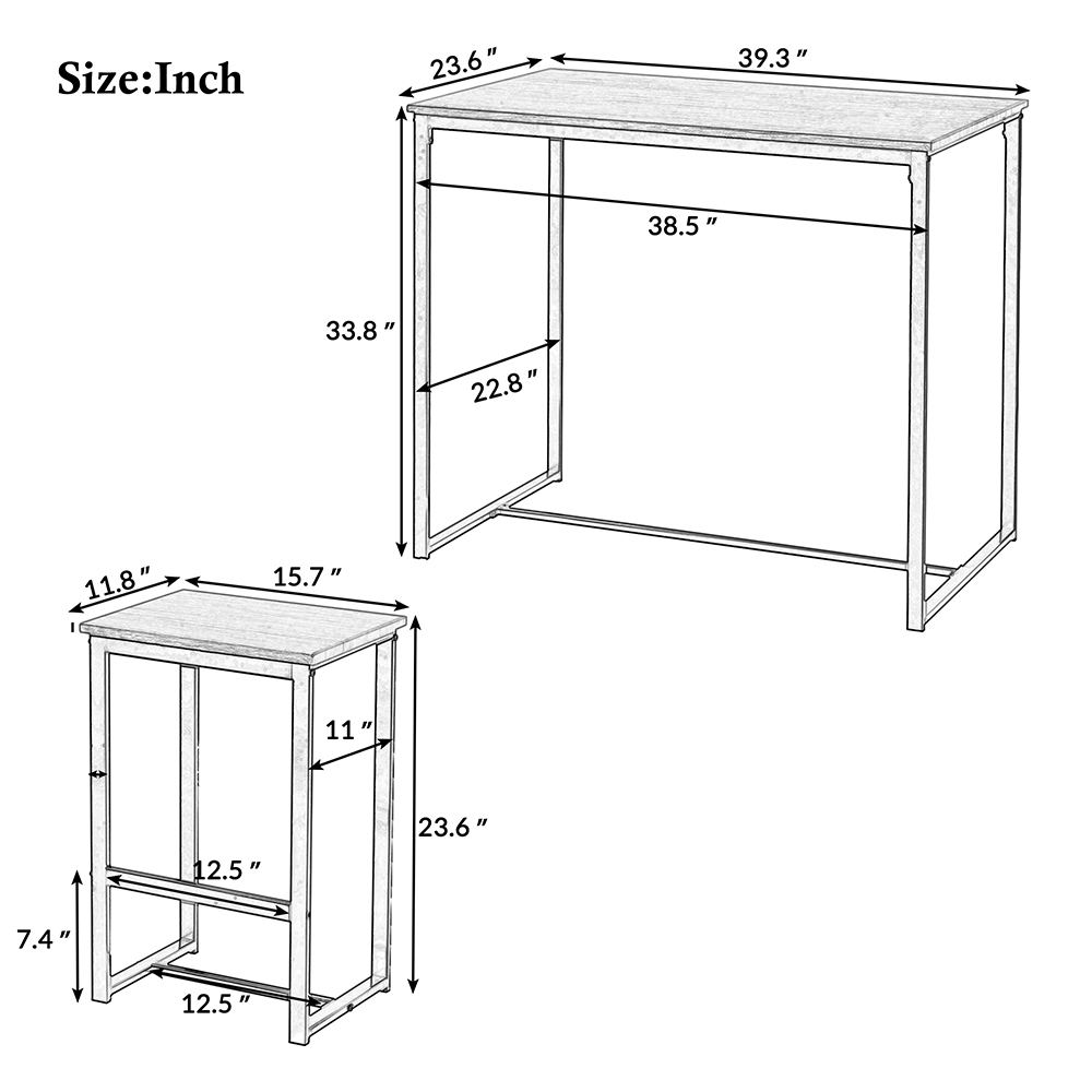 TOPMAX 5 Piece Dining Set for Small Spaces Brown