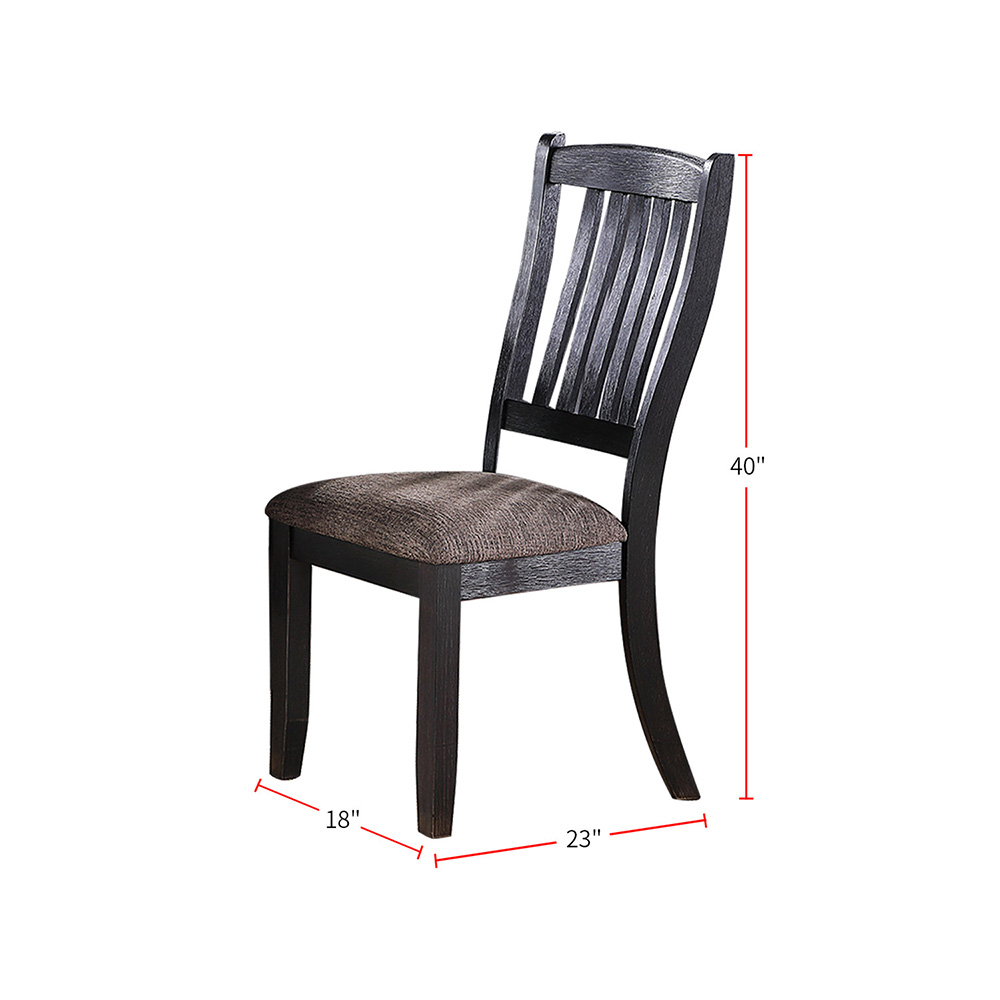 Fabric Upholstered Dining Chair Set of 2, with Wood Frame, for Restaurant, Cafe, Tavern, Office, Living Room - Black