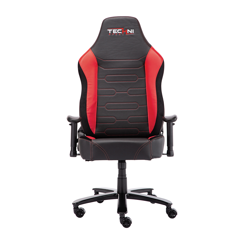 Techni Home Office Adjustable Rotatable Gaming Chair With Ergonomic High Backrest And Lumbar Support - Red 7 Techni Home Office Adjustable Rotatable Gaming Chair with Ergonomic High Backrest and Lumbar Support - Red