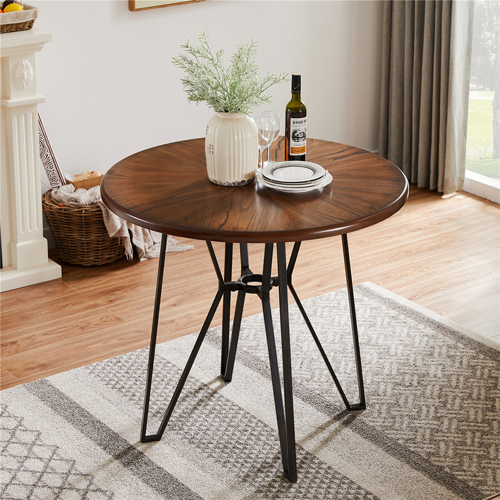 Round Dining Table With Wooden Tabletop, 40 Round Dining Table