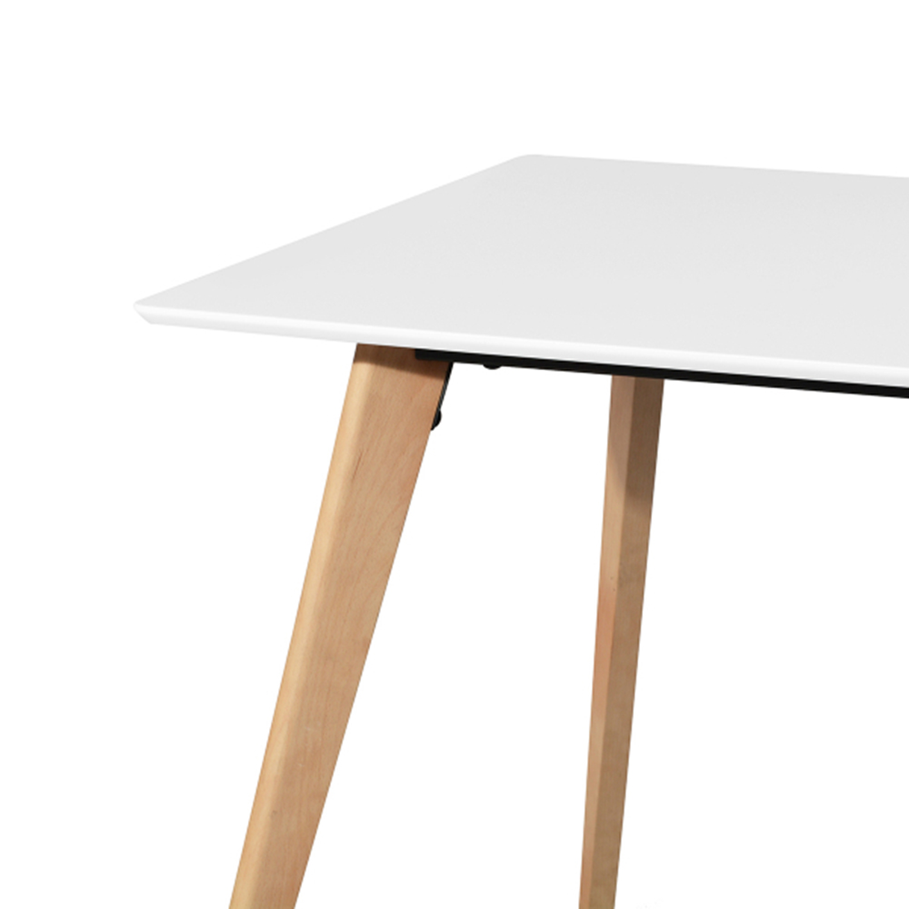 43.3" Square High Glossy Wooden Dining Table, for Restaurant, Cafe, Tavern, Living Room - White