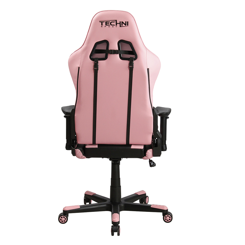Techni Home Office PU Leather Adjustable Rotatable Gaming Chair With Ergonomic High Backrest And Lumbar Support - Pink 10 Techni Home Office PU Leather Adjustable Rotatable Gaming Chair with Ergonomic High Backrest and Lumbar Support - Pink