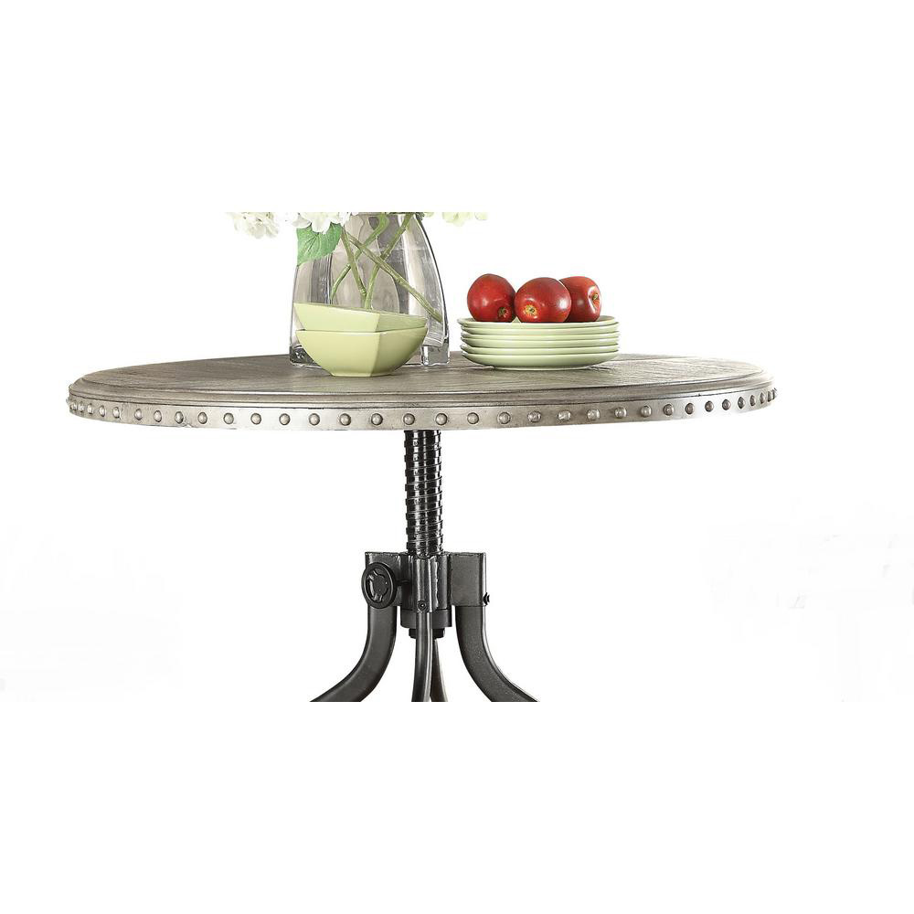 ACME Fatima 3 Piece Dining Set, Including 1 Counter Height Table, and 2 Chairs, for Small Apartment, Studio, Kitchen - Gray