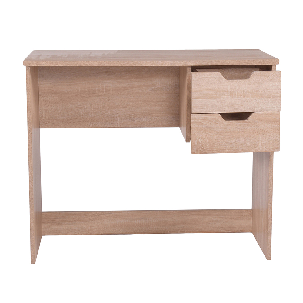 Home Office Computer Desk with 2 Side Drawers and Wooden Frame, for Game Room, Office, Study Room - Oak