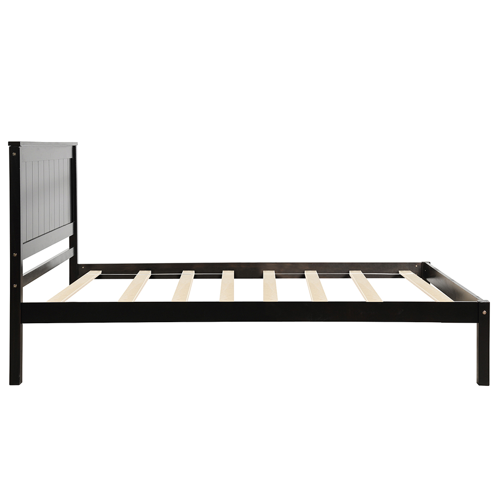 Twin-Size Platform Bed Frame with Headboard and Wooden Slats Support, No Box Spring Needed (Only Frame) - Espresso