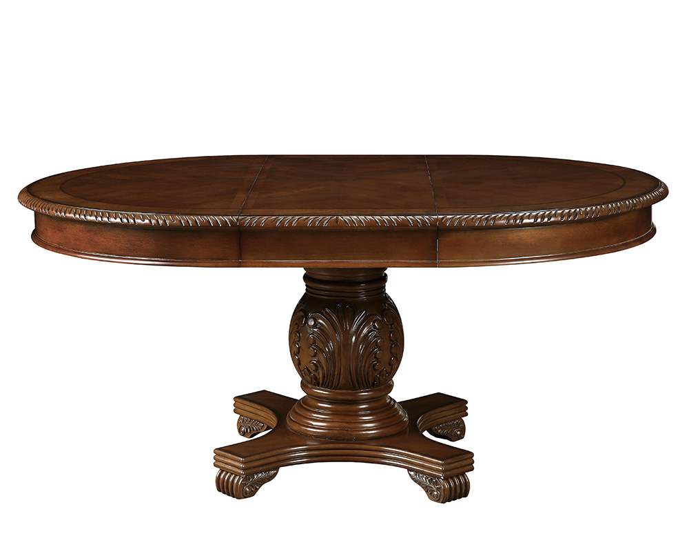 ACME Chateau Dining Table with Wooden Tabletop, and Wooden Base, for Restaurant, Cafe, Tavern, Living Room - Cherry
