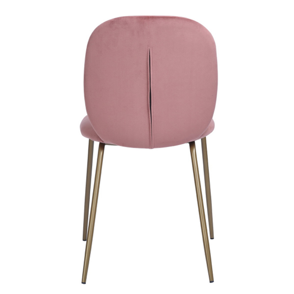 Velvet Upholstered Dining Chair Set of 2, with Curved Backrest Red