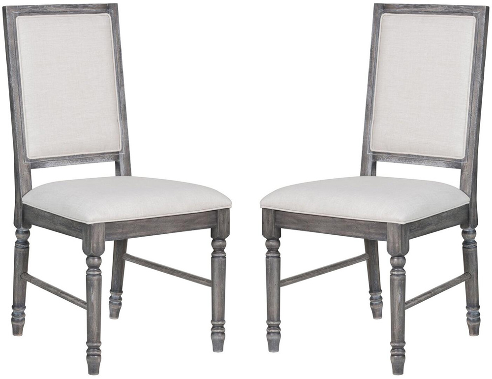ACME Leventis Linen Upholstered Dining Chair Set of 2, with High  Backrest, and Wood Legs, for Restaurant, Cafe, Tavern, Office, Living Room - Cream