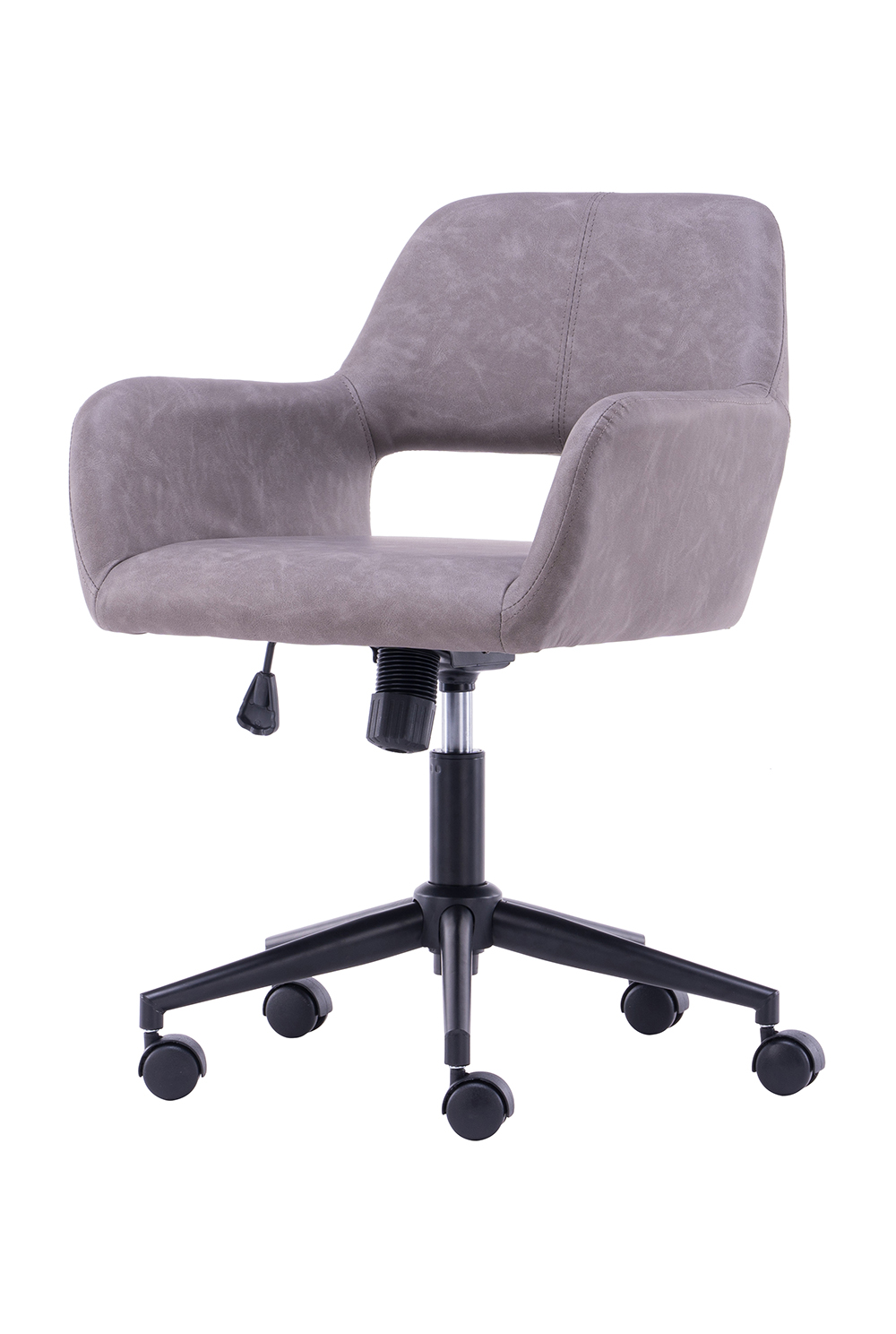 PU Upholstered Swivel Chair Height Adjustable with Ergonomic Backrest