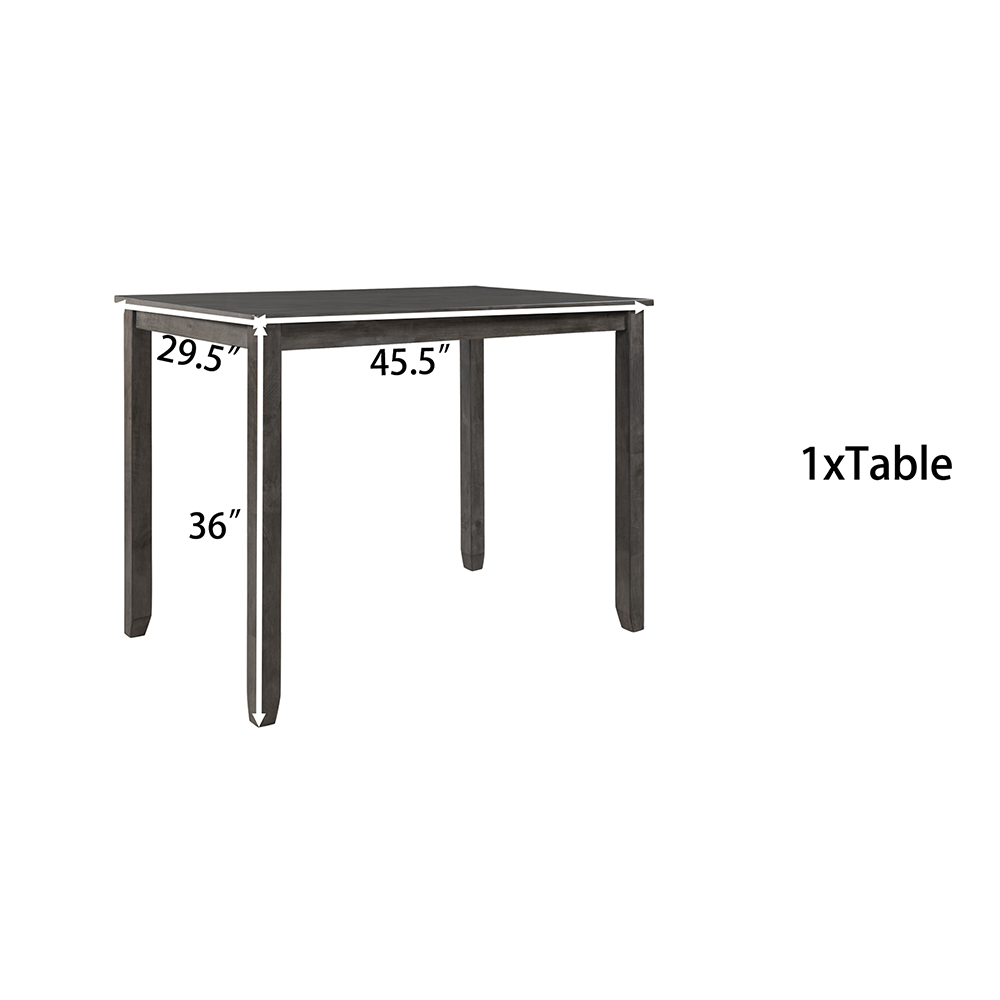 TREXM Wood Farmhouse Counter Height Dining Table, for Restaurant, Cafe, Tavern, Living Room - Gray