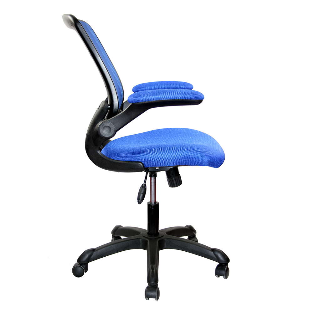 Techni Home Office Adjustable Rotatable Chair With Ergonomic Mesh Backrest And Flip-Up Armrest - Blue 7 Techni Home Office Adjustable Rotatable Chair with Ergonomic Mesh Backrest and Flip-Up Armrest - Blue