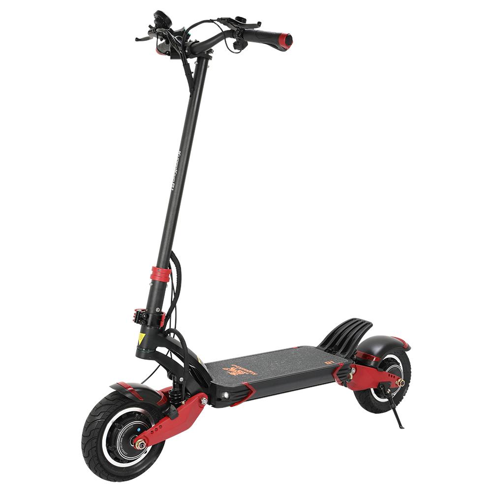 KUGOOKirin G1 Folding Electric Scooter 52V 1000W Motor Max Speed 65km/h Max 60km Range 18.2Ah Battery 10" Pneumatic Tire OLED Display Dual Disc Brake Led Light Aluminium alloy Body - Black