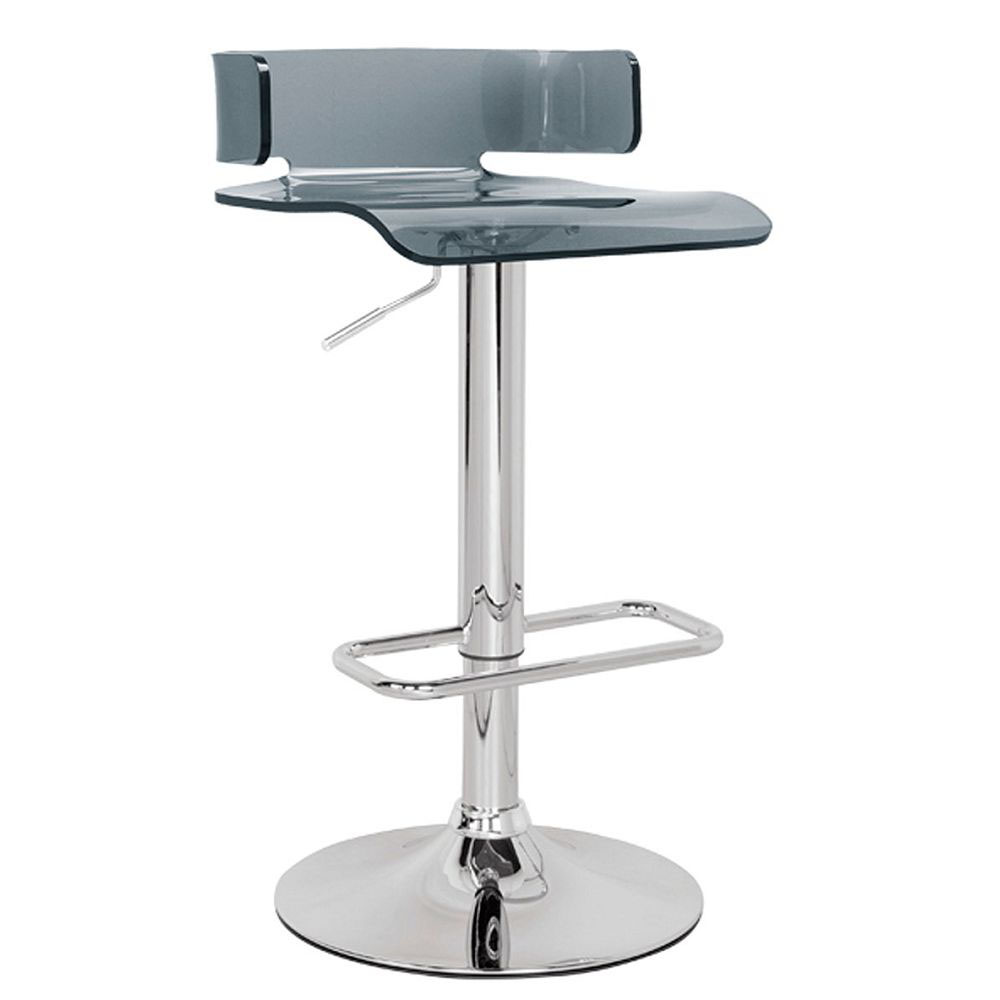 ACME Rania Adjustable Stool, with Low Backrest, and Metal Frame, for Restaurant, Cafe, Tavern, Office, Living Room - Gray