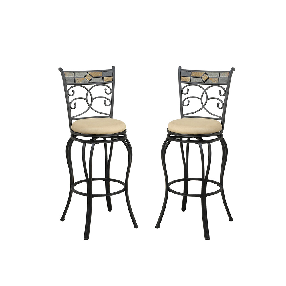 Faux Suede Upholstered Swivel Bar Stool, Upholstered Swivel Bar Stool Set